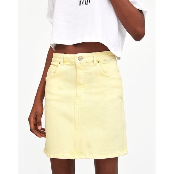 denim skirt yellow